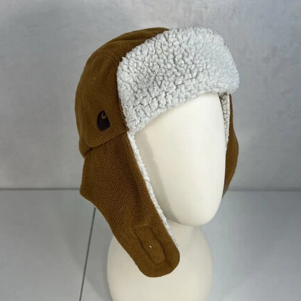 Carhartt Hat Infant Toddler Brown Faux Fleece-Lined Ear Flap Child's Trapper Hat